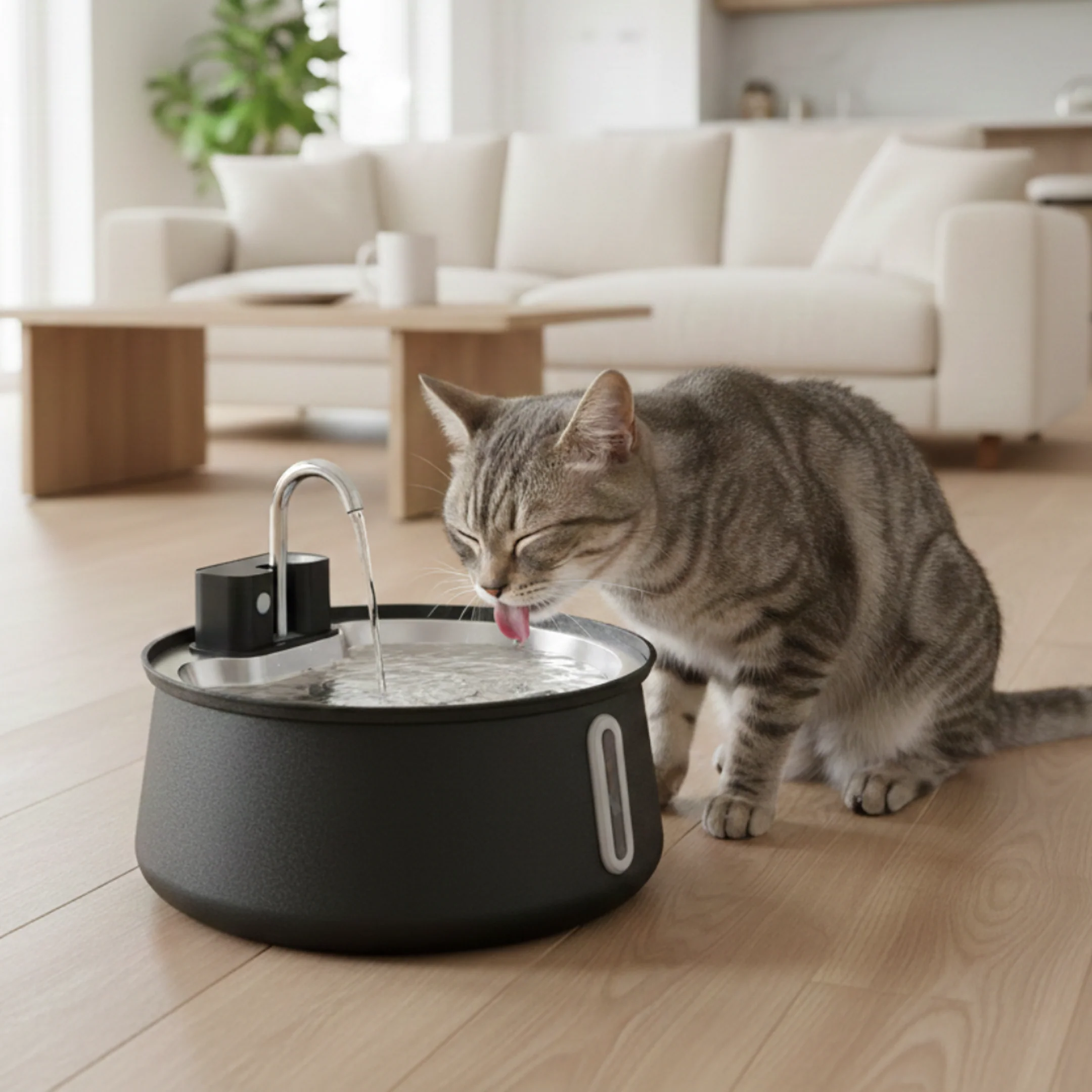 KittySpout trådløs fontæne 2.0 i farvet rustfrit stål