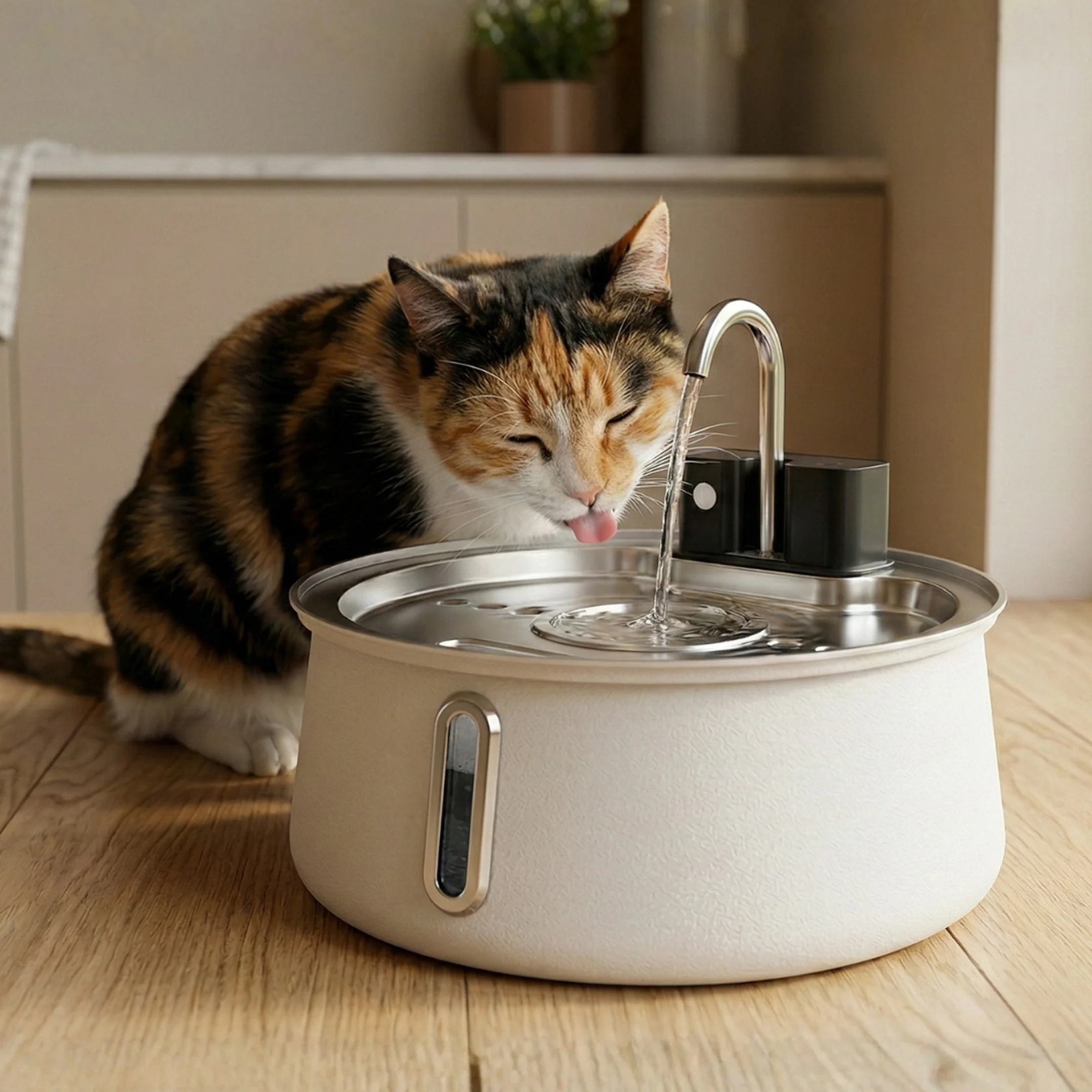 KittySpout trådløs fontæne 2.0 i farvet rustfrit stål