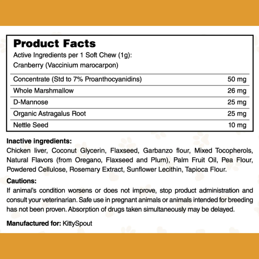 Bladder & Kidney Support Chews with Natural Ingredients for Cats